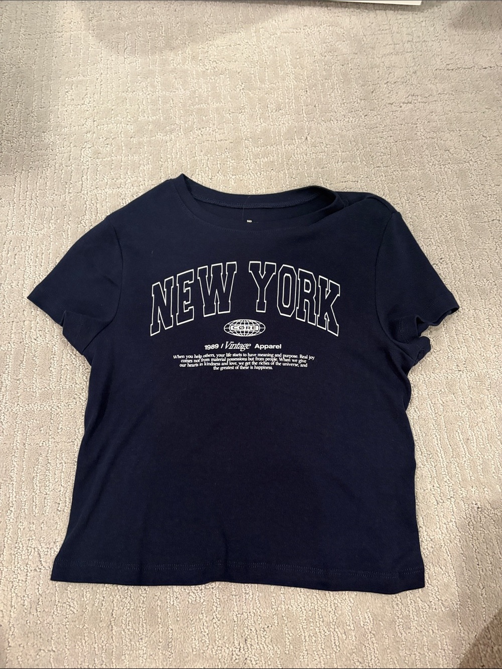 No Boundaries Navy Blue "New York" Crop Top
